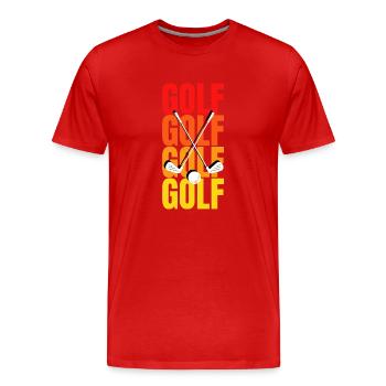 Golf Art : Vibration du club de golf - T-shirt bio Premium Homme - rouge - Devant - Damien (186cm)