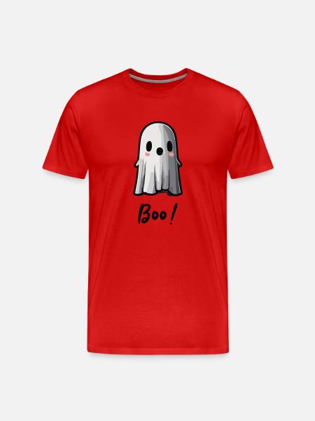 Cute Ghost / Halloween - Men's Premium Organic T-Shirt - red