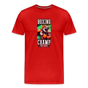 Hai Tier Boxer Kämpfer Boxing Champ - Männer Premium Bio T-Shirt - Rot - Vorne - Damien (186cm)
