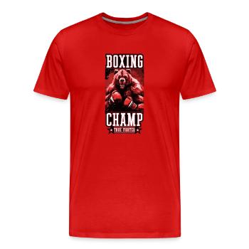 Grizzly Bär Boxer Kämpfer Boxing Champ - Männer Premium Bio T-Shirt - Rot - Vorne - Damien (186cm)