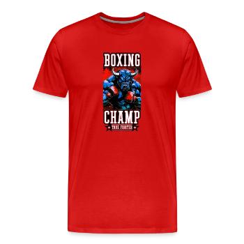 Stier Bulle Boxer Kämpfer Boxing Champ - Männer Premium Bio T-Shirt - Rot - Vorne - Damien (186cm)