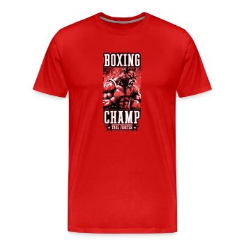 Wolf Boxer Kämpfer Boxing Champ - Männer Premium Bio T-Shirt - Rot - Vorne - Damien (186cm)