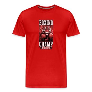 Tiger Boxer Kämpfer Boxing Champ - Männer Premium Bio T-Shirt - Rot - Vorne - Damien (186cm)