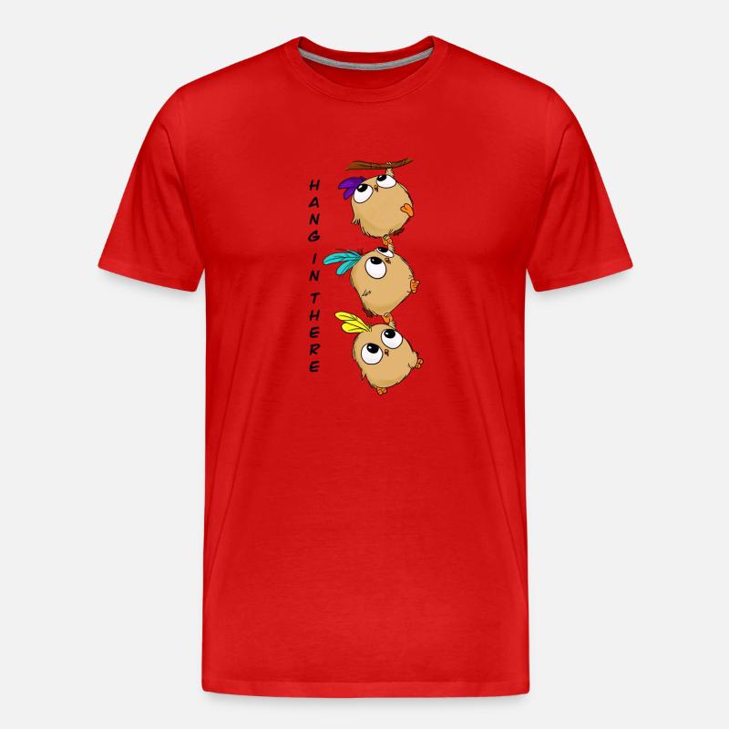 Bleiben Sie dran - Männer Premium Bio T-Shirt - Rot