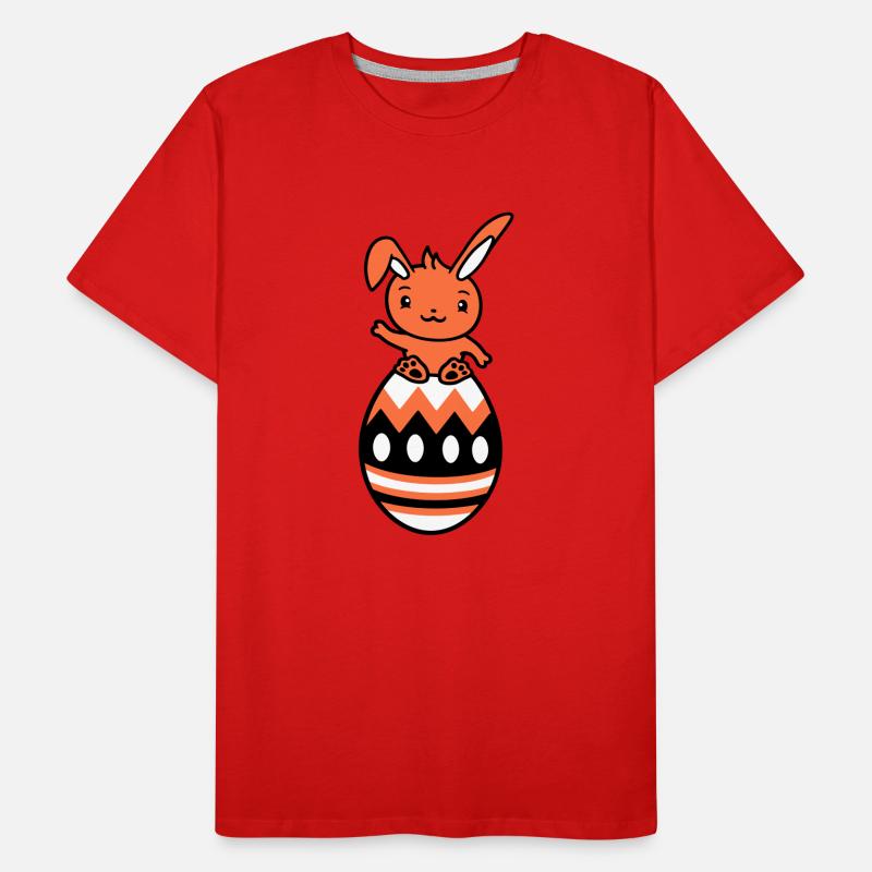 Bunny sitting on big giant Easter egg Easter bunny Men's Premium Organic T-Shirt