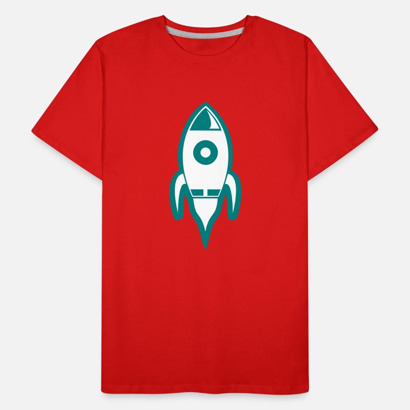 Rocket Rocket Space Shuttle UFO Spacecraft Moon Men's Premium Organic T-Shirt