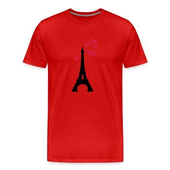 Tour Eiffel Paris - T-shirt bio Premium Homme - rouge - Devant - Damien (186cm)