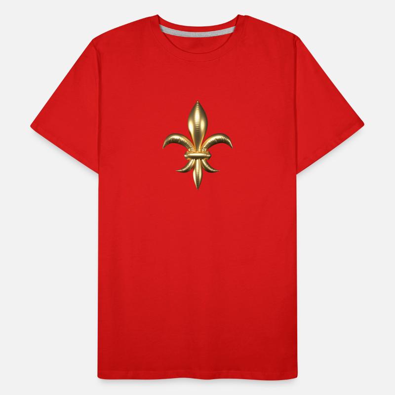 Fleur de Lys / Fleur de Lis à l’aspect or ballon T-shirt bio Premium Homme