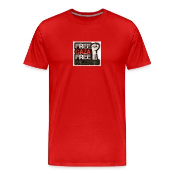 FREE GAZA FREE PALESTINE - Männer Premium Bio T-Shirt - Rot - Vorne - Damien (186cm)
