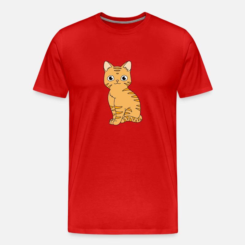Tabby Katze - Männer Premium Bio T-Shirt - Rot