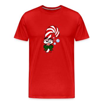 Sucre d’orge ivre - T-shirt bio Premium Homme - rouge - Devant - Damien (186cm)