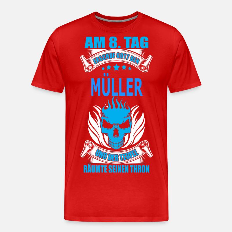 MÜLLER - Männer Premium Bio T-Shirt - Rot