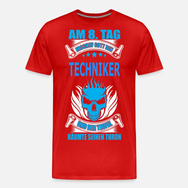 TECHNIKER - Männer Premium Bio T-Shirt - Rot