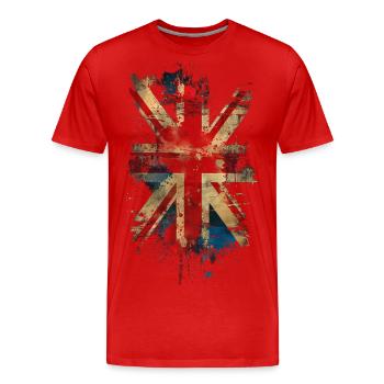 Union Jack - Männer Premium Bio T-Shirt - Rot - Vorne - Damien (186cm)