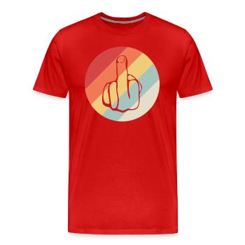 Fuck You, fuck you, fck u - Männer Premium Bio T-Shirt - Rot - Vorne - Damien (186cm)
