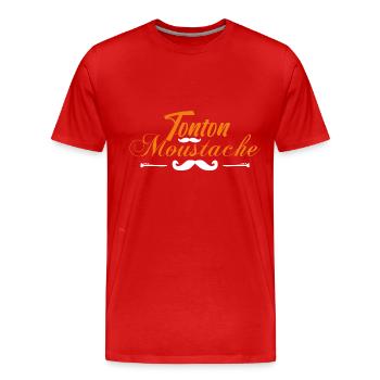 tonton moustache, Idée cadeau d'élégance. - T-shirt bio Premium Homme - rouge - Devant - Damien (186cm)