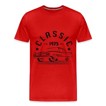 Klassisch 1975. - Männer Premium Bio T-Shirt - Rot - Vorne - Damien (186cm)