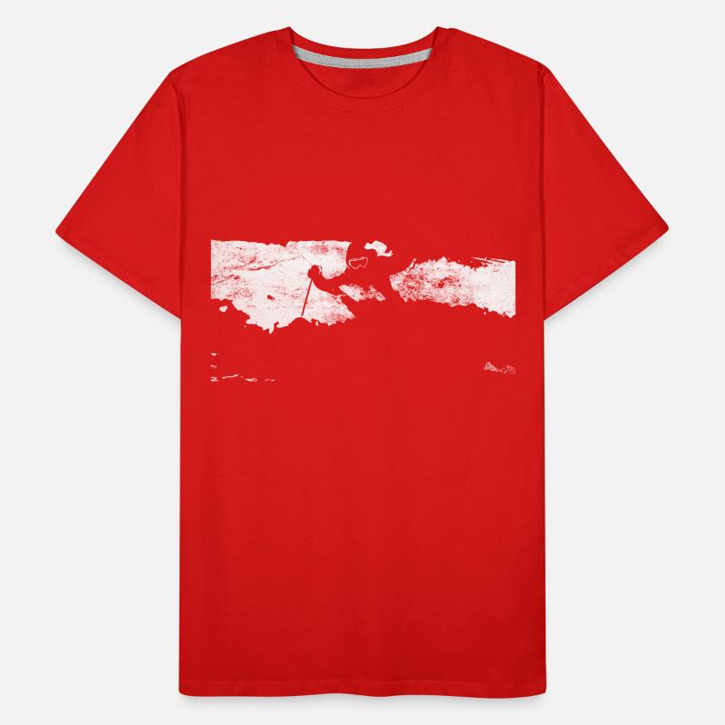 Skiing - (4) Men's Premium Organic T-Shirt