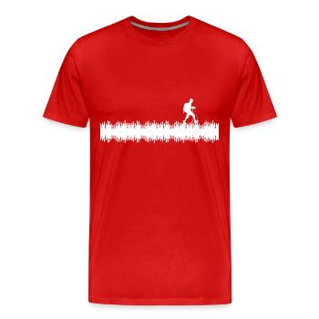 Ondes sonores - Randonnée pédestre - (2) - T-shirt bio Premium Homme - rouge - Devant - Damien (186cm)
