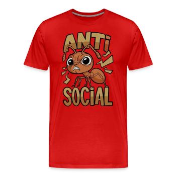Anti-Social Ant - Men's Premium Organic T-Shirt - red - Front - Damien (186cm)
