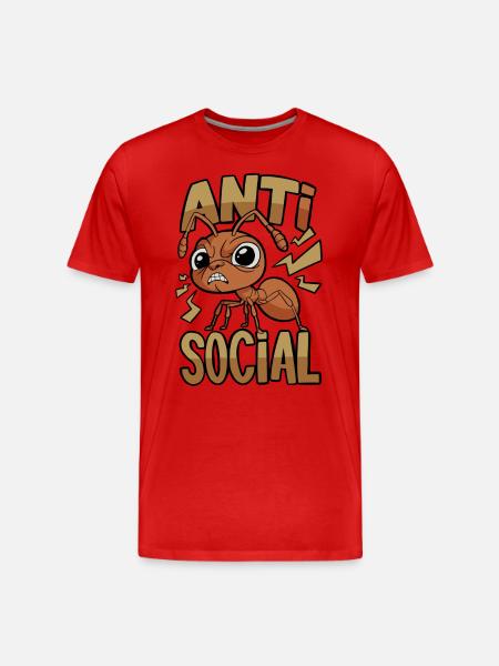 Fourmi antisociale - T-shirt bio Premium Homme - rouge