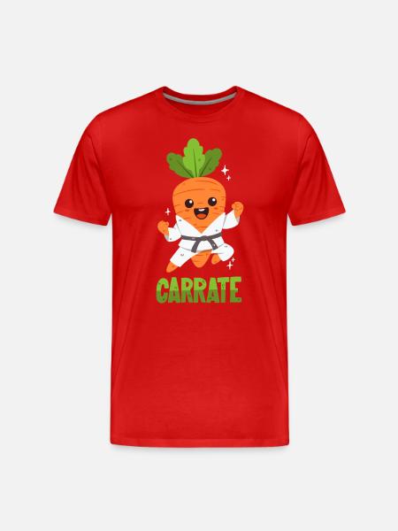 Karate Carrot - Pun - Men's Premium Organic T-Shirt - red