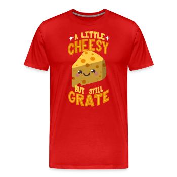 Cheese pun - Men's Premium Organic T-Shirt - red - Front - Damien (186cm)