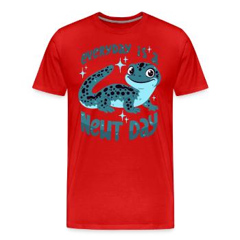 Dicton de Newt : « Chaque jour est un jour de triton » - T-shirt bio Premium Homme - rouge - Devant - Damien (186cm)