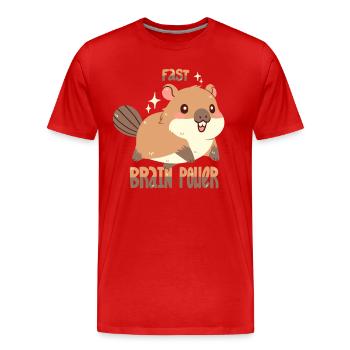 Puissance cérébrale rapide - T-shirt bio Premium Homme - rouge - Devant - Damien (186cm)