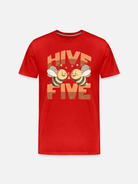 Hive Five - Men's Premium Organic T-Shirt - red