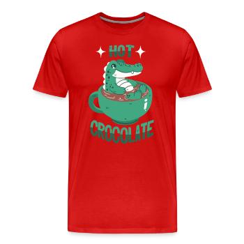 Crocodile au cacao - T-shirt bio Premium Homme - rouge - Devant - Damien (186cm)