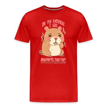 Je réfléchis trop - T-shirt bio Premium Homme - rouge - Devant - Damien (186cm)