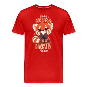 Plus de neurodiversité, s’il vous plaît ! - T-shirt bio Premium Homme - rouge - Devant - Damien (186cm)