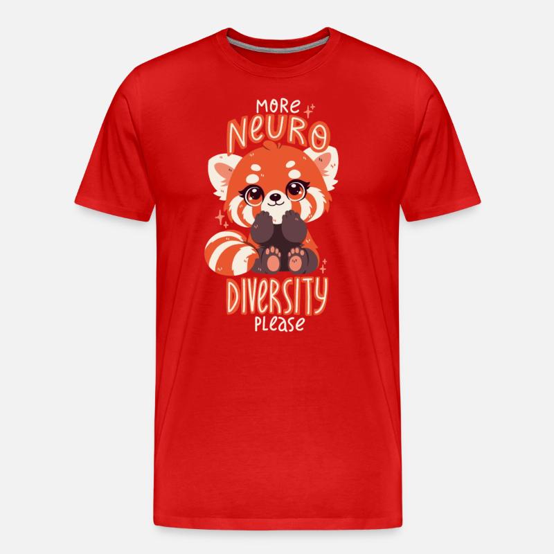 Plus de neurodiversité, s’il vous plaît ! - T-shirt bio Premium Homme - rouge