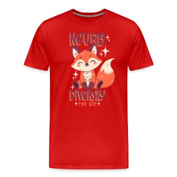 Neurodiversité - T-shirt bio Premium Homme - rouge - Devant - Damien (186cm)