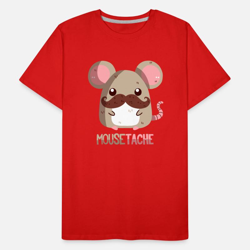 Maus mit Schnurrbart Männer Premium Bio T-Shirt