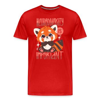 La neurodiversité est importante - T-shirt bio Premium Homme - rouge - Devant - Damien (186cm)