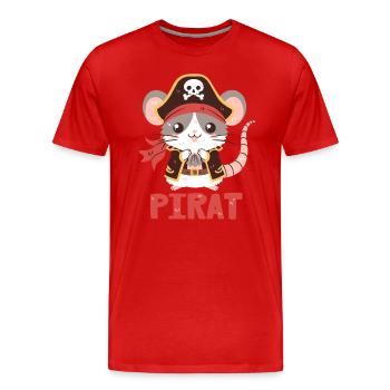 Pirate Rat - T-shirt bio Premium Homme - rouge - Devant - Damien (186cm)