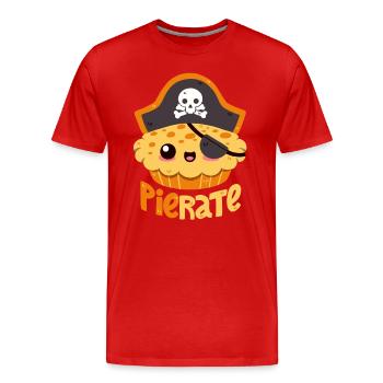 Gâteau Pirate - T-shirt bio Premium Homme - rouge - Devant - Damien (186cm)