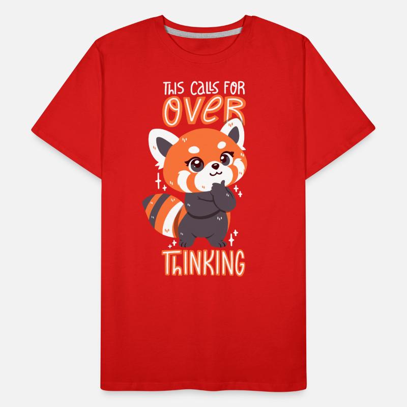 Le panda roux réfléchit trop T-shirt bio Premium Homme