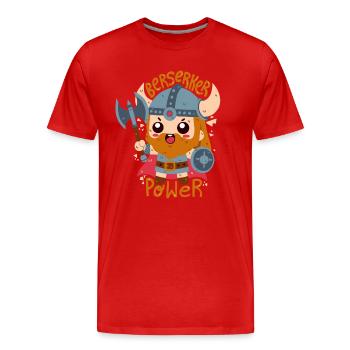 Berserker Power - Männer Premium Bio T-Shirt - Rot - Vorne - Damien (186cm)
