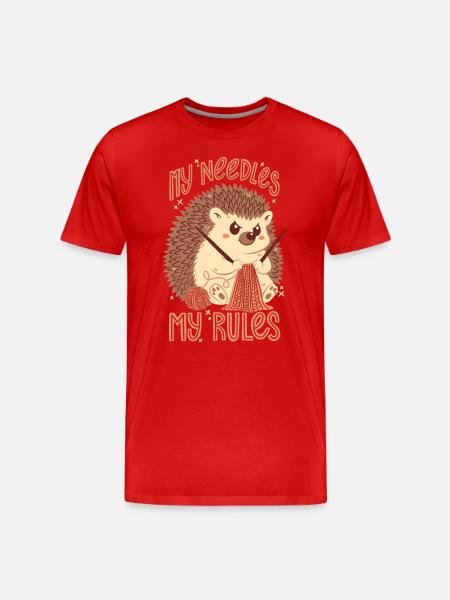 My needles, my rules - Men's Premium Organic T-Shirt - red