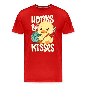 Hooks And Kisses - Men's Premium Organic T-Shirt - red - Front - Damien (186cm)