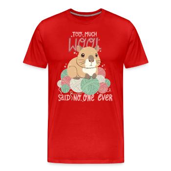 Wolle hat man nie genug - Männer Premium Bio T-Shirt - Rot - Vorne - Damien (186cm)