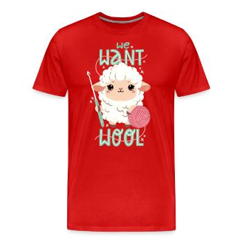 Nous voulons de la laine - T-shirt bio Premium Homme - rouge - Devant - Damien (186cm)