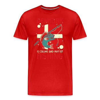 Pêche au Danemark - T-shirt bio Premium Homme - rouge - Devant - Damien (186cm)