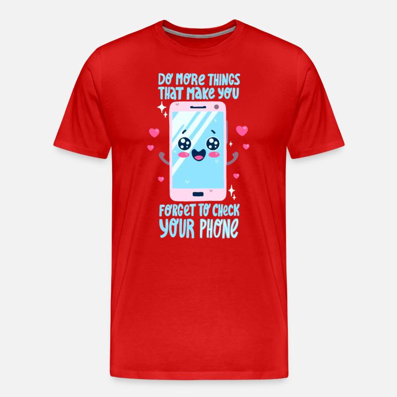 Smartphone Spruch - Männer Premium Bio T-Shirt - Rot