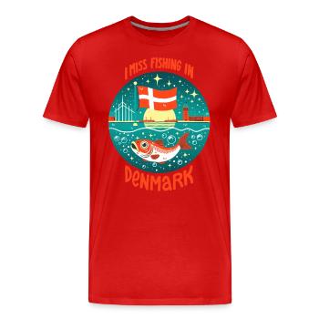 Pêche au Danemark - T-shirt bio Premium Homme - rouge - Devant - Damien (186cm)
