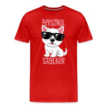 Personal Stalker – Westie avec style - T-shirt bio Premium Homme - rouge - Devant - Damien (186cm)