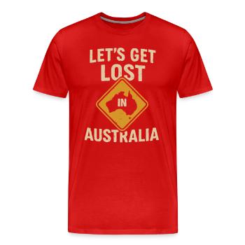 Let's get lost in Australia - Men's Premium Organic T-Shirt - red - Front - Damien (186cm)